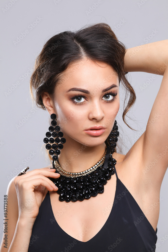 Close up portrait of beautiful young woman face. Close up portrait of beautiful young woman face.