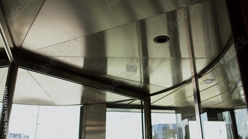 Revolving door in reception of office building