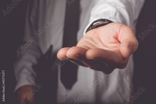 Businessman requesting for money loan photo