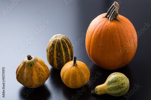 variety of decorative pumpkins