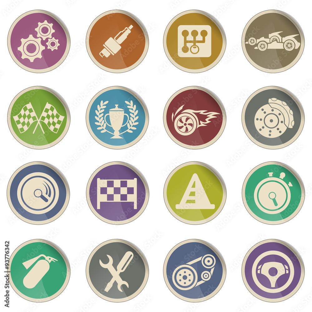 Fototapeta premium Racing icon set