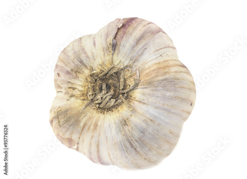 fresh, real garlic. isolated on white background