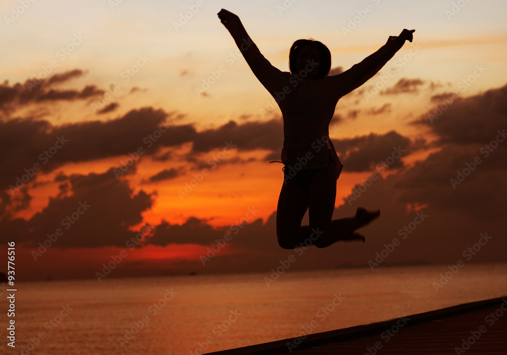 girl jump sunset girl jump sunset