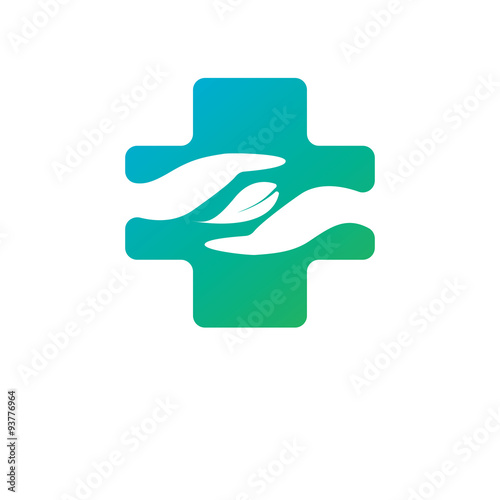 Abstract medical blue green pharmacy sign