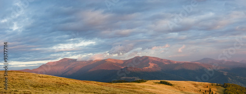 Sunset in the Carpathian Mountains
