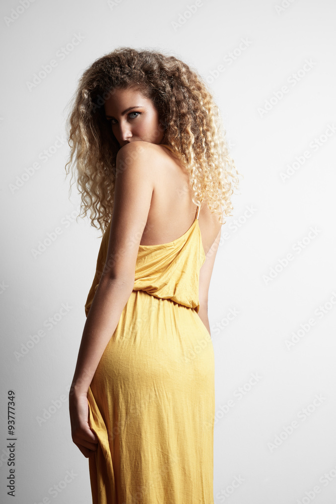 blond woman;s portrait watching back at camera blond woman;s portrait watching back at camera