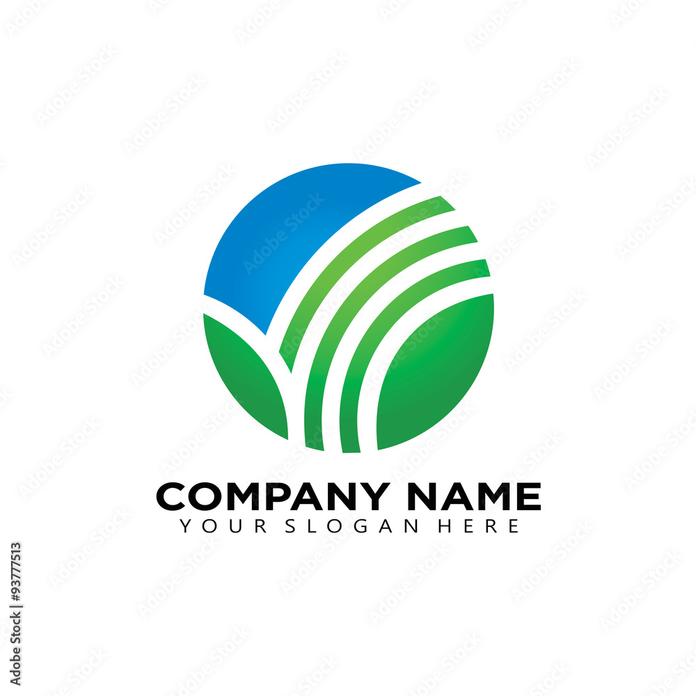 Organic farming Field Logo Icon