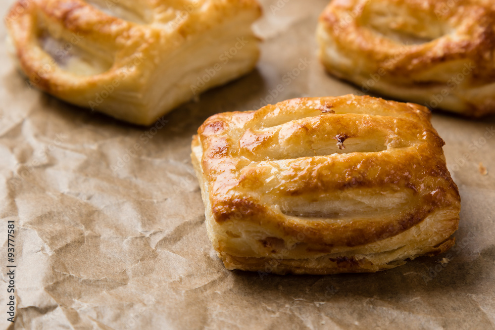 sweet puff pastry on paper sweet puff pastry on paper