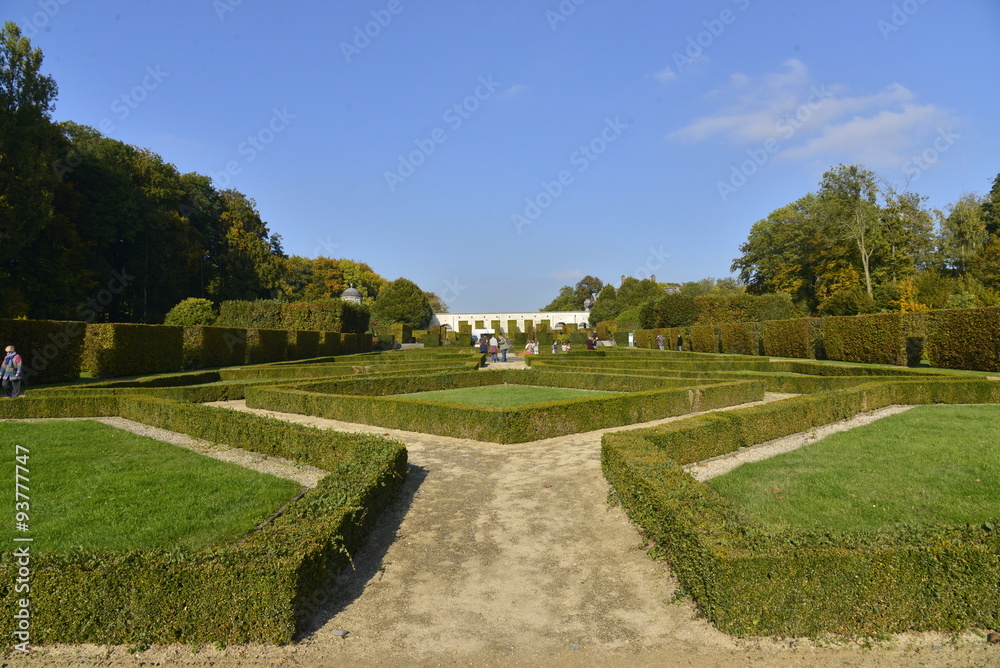 Haies du jardin à l'anglaise du château de Seneffe en Hainaut