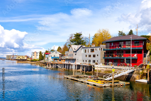 Waterfront houses in Ballard, Washington, a neighborhood in Seattle.