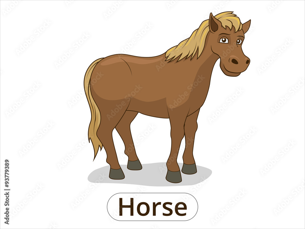 Horse animal cartoon illustration for children Horse animal cartoon illustration for children