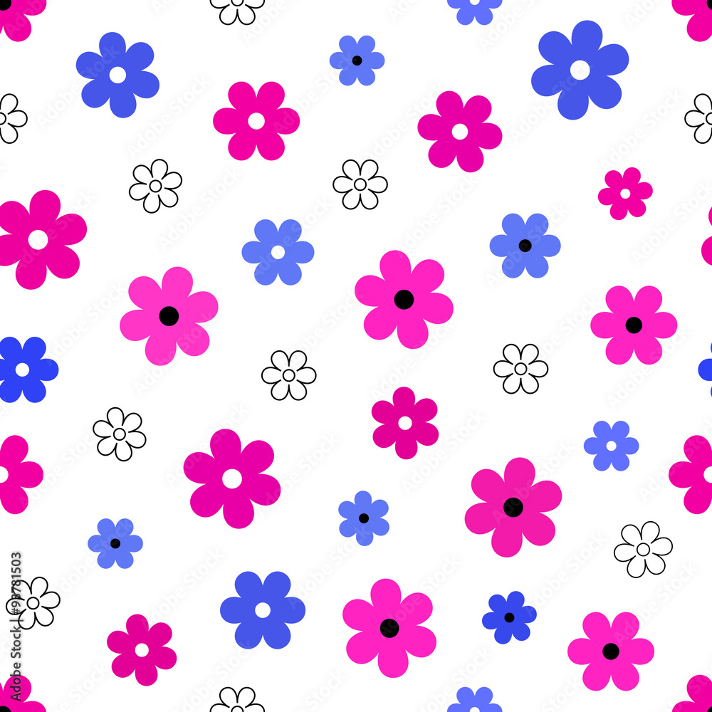 Abstract Seamless geometric floral pattern