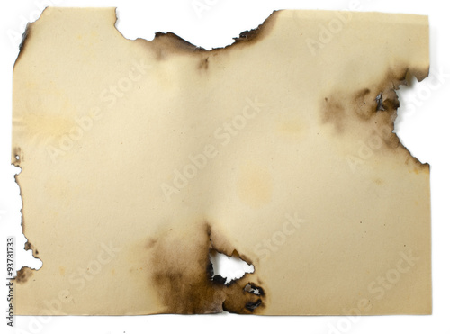 sheet of old burned paper