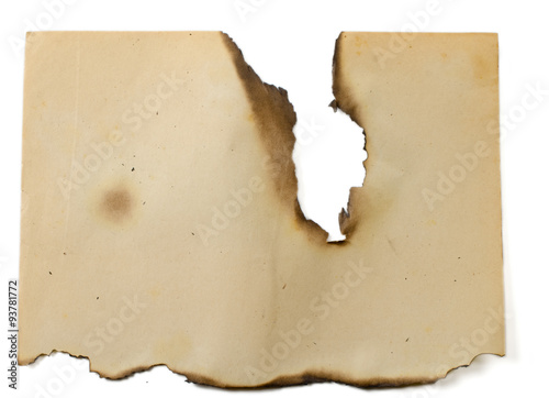 sheet of old burned paper