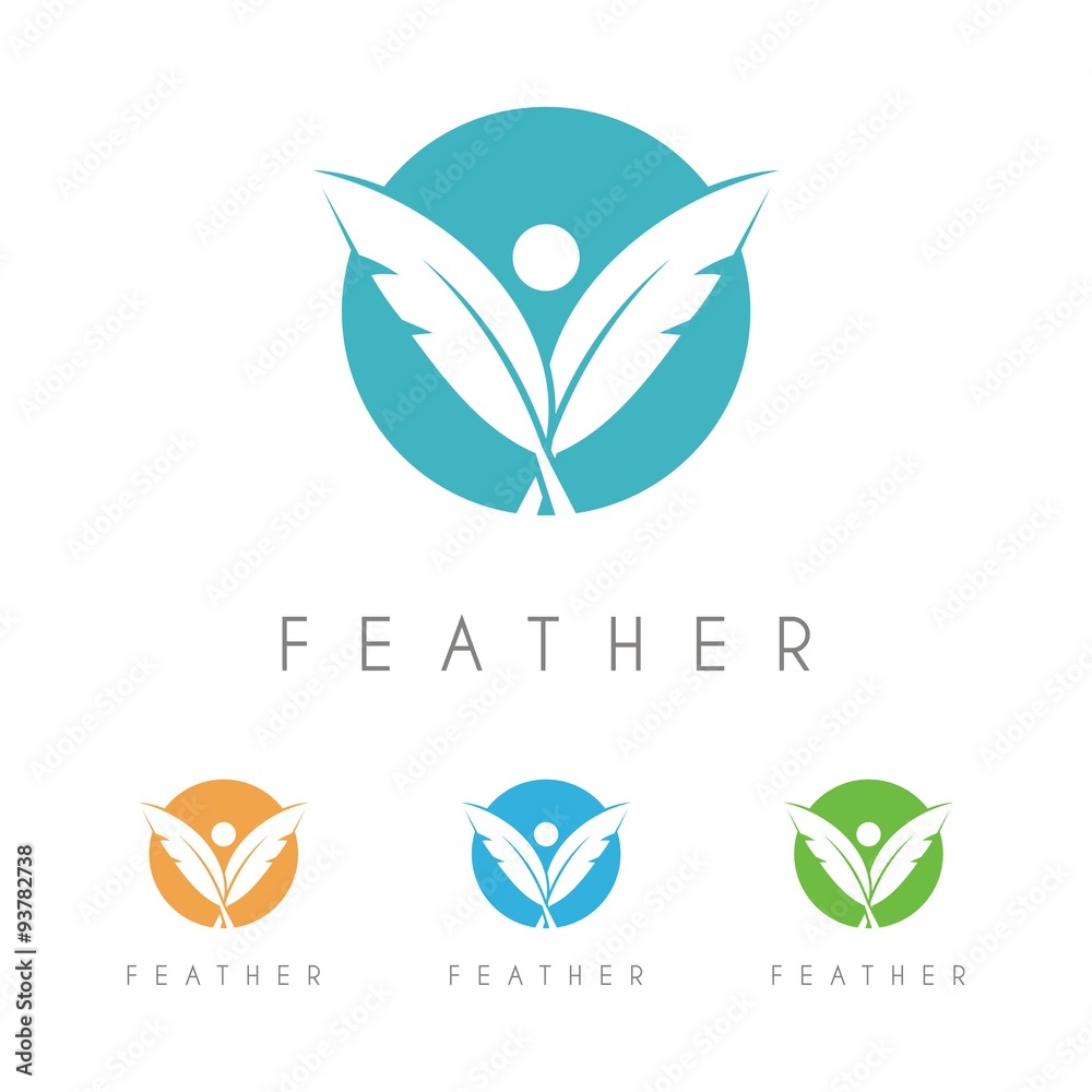 Feather Logo. Lawyer Law firm Logo design Feather Quill symbol vector design template