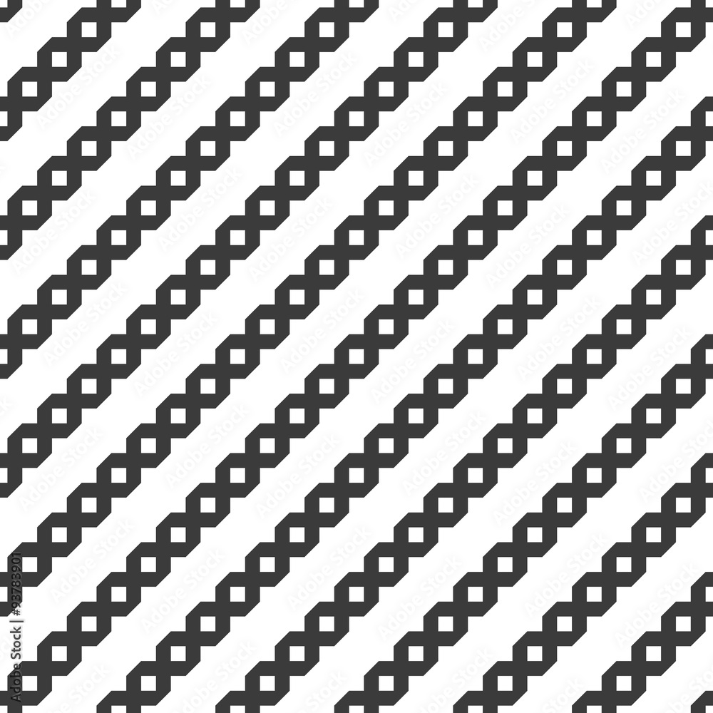 Seamless geometric diagonal pattern with ornamental stripes Seamless geometric diagonal pattern with ornamental stripes