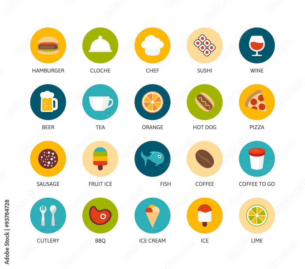 Round icons thin flat design, modern line stroke style Round icons thin flat design, modern line stroke style