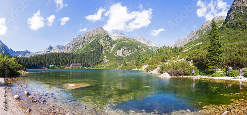 Fototapeta Naklejka Na Ścianę i Meble -  Panoramic view of Popradske Pleso, Tatra mountains, Slovakia