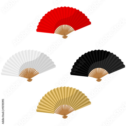 Set of foldnig fans