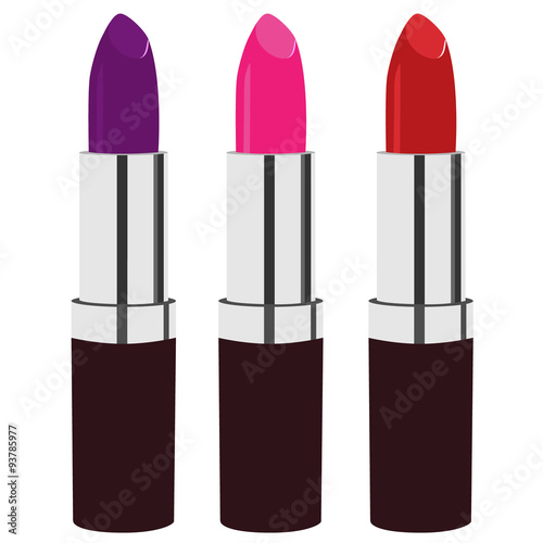 Red, purple and pink lipstick