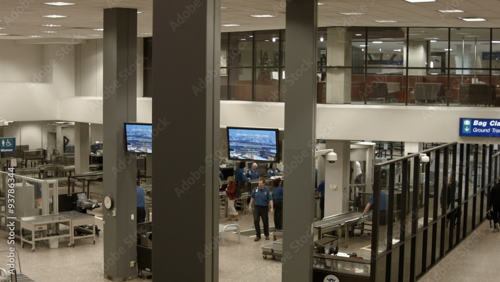 TSA airport security check entrance SLC Utah HD 1940