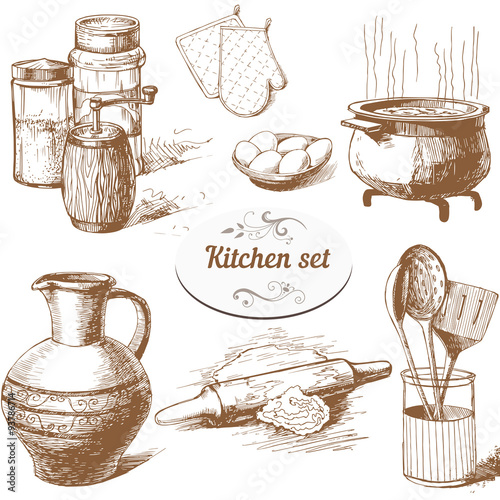 Set of kitchen objects