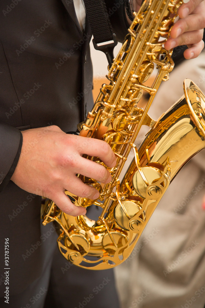 Fototapeta premium playing the saxophone