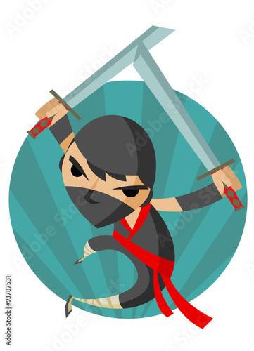 ninja atacando con dos espadas