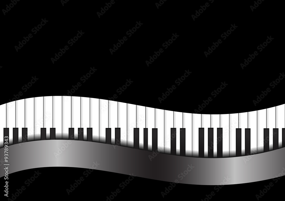 Obraz premium Vector : Piano with curve on black background