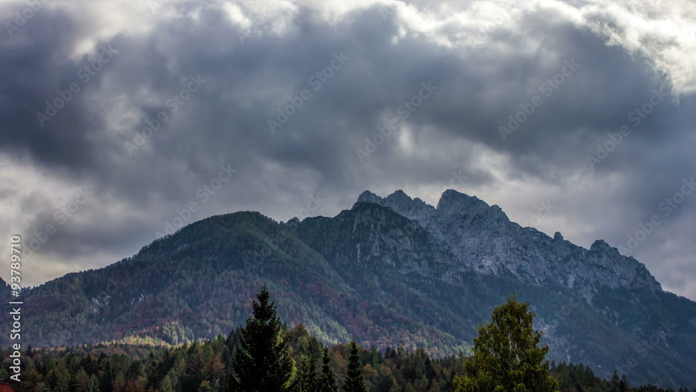 Time lapse of mountain landscape in Kranjska Gora in Slovenia