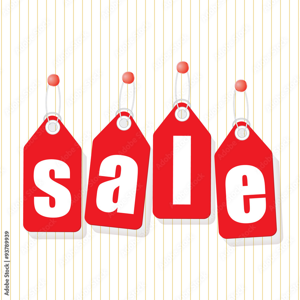 SALE poster labels with letters on red background SALE poster labels with letters on red background