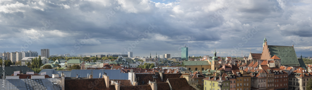 Panorama of Old Town in Warsaw, Poland