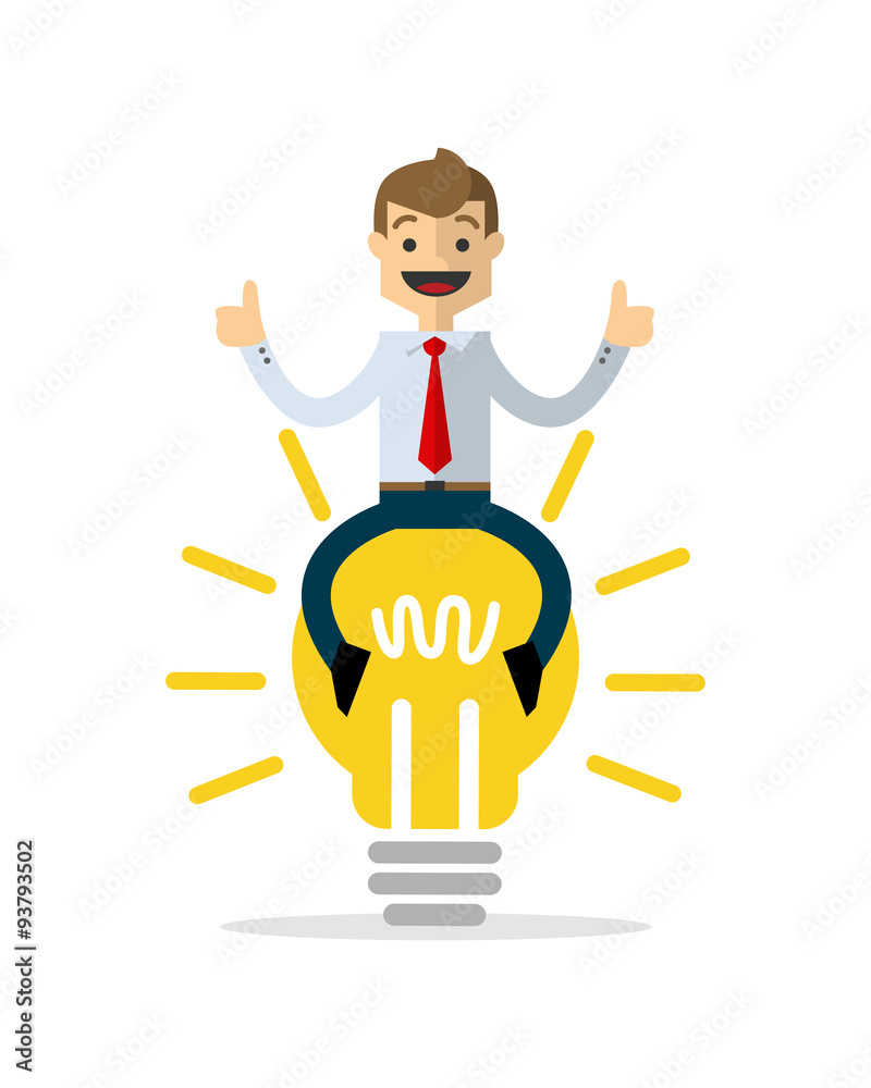 Vector of businessman got idea Vector of businessman got idea