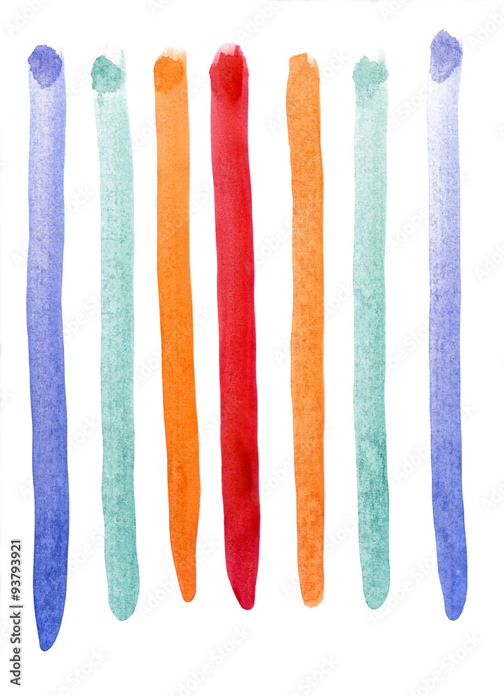 Multicolored stripes watercolor
