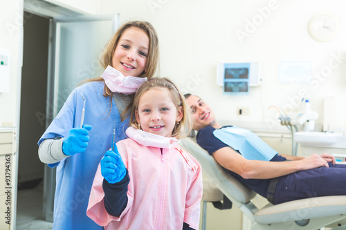 Little dentists portrait in the studio.