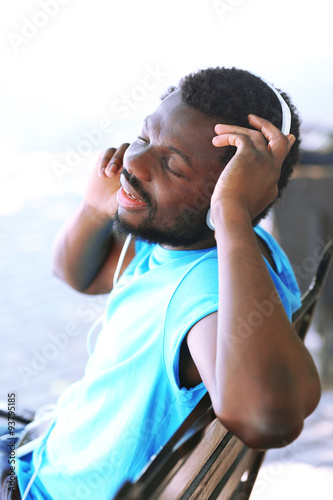 African American man listen...