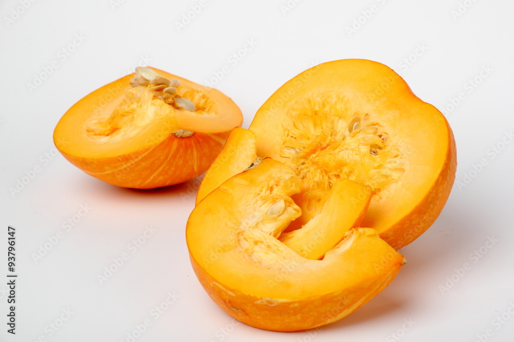 Pumpkin / Fresh pumpkin cut into slices.