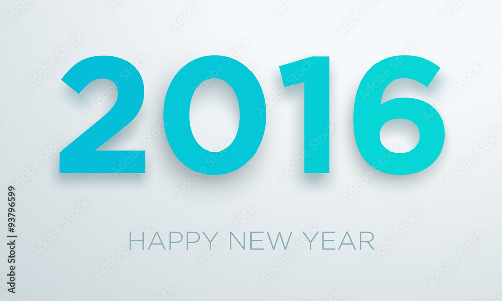 2016 Happy New Year Blue Vector With 3d Drop Shadow Design
2016 Happy New Year Blue Vector With 3d Drop Shadow Design