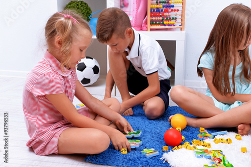 Group of children playing o...