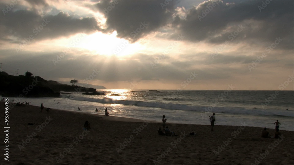 Waimea Bay beach sunset Hawaii HD Waimea Bay beach sunset Hawaii HD
