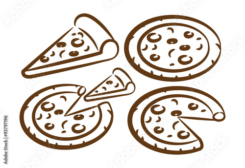 set of pizza icon