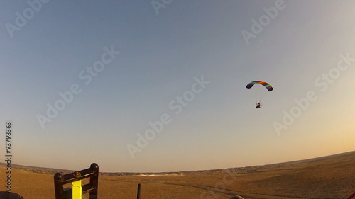 Pilot flying ultralight following during sunset HD 036 photo