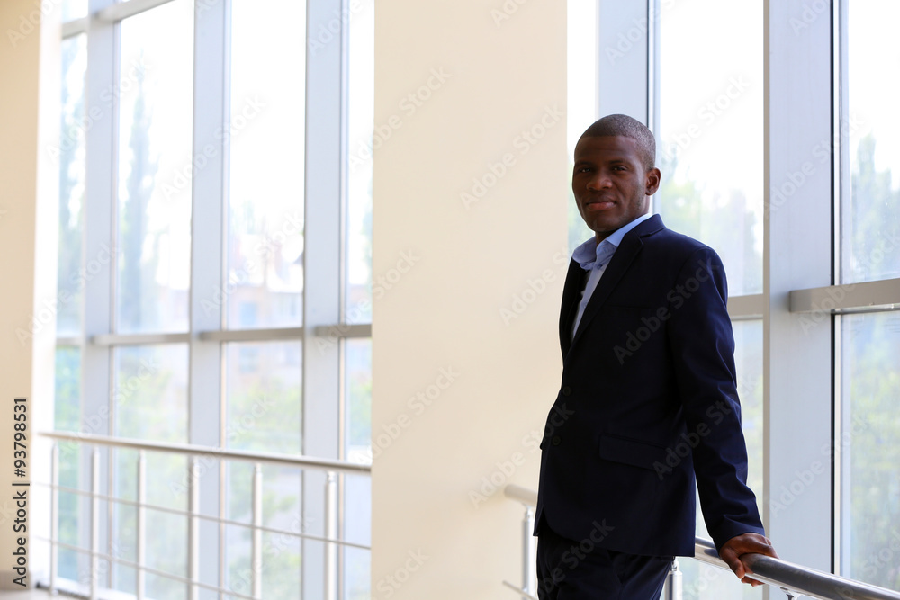Handsome African American businessman in office Handsome African American businessman in office