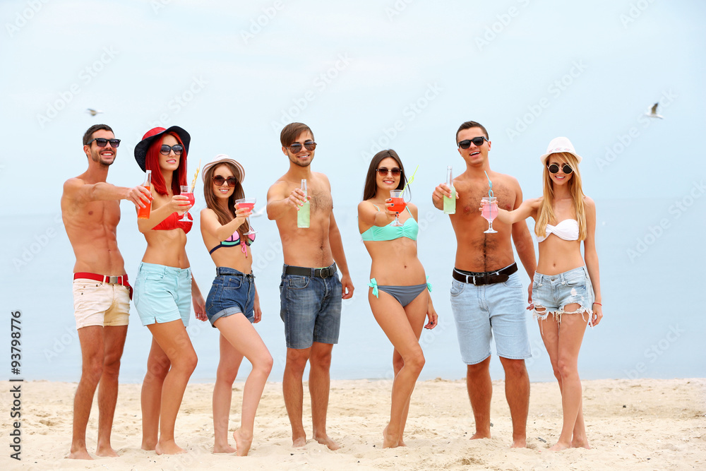 Beautiful young people having fun on beach Beautiful young people having fun on beach