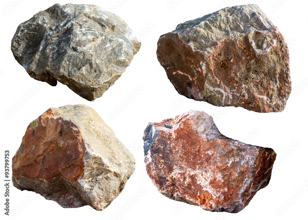 big granite rock stone isolated on white big granite rock stone isolated on white