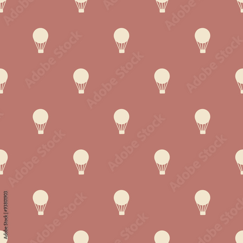 Seamless Background with hot air balloons retro.