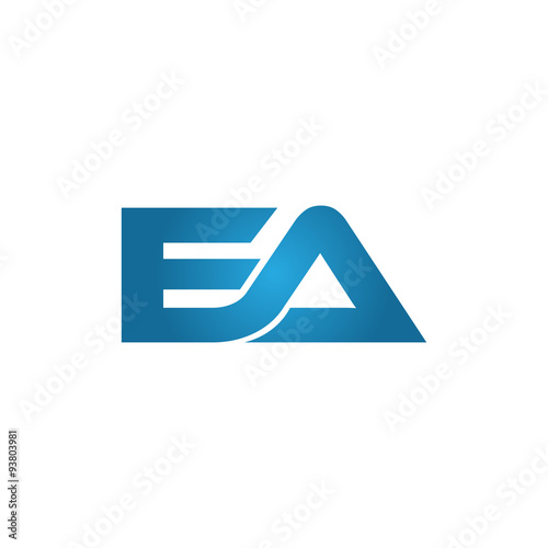 EA company linked letter logo blue