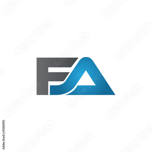 FA company linked letter logo blue