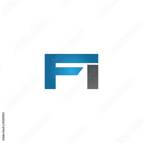 FI company linked letter logo blue