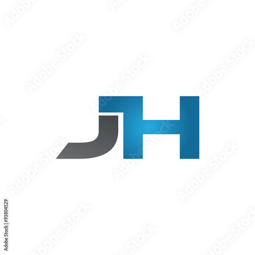 JH company linked letter logo blue